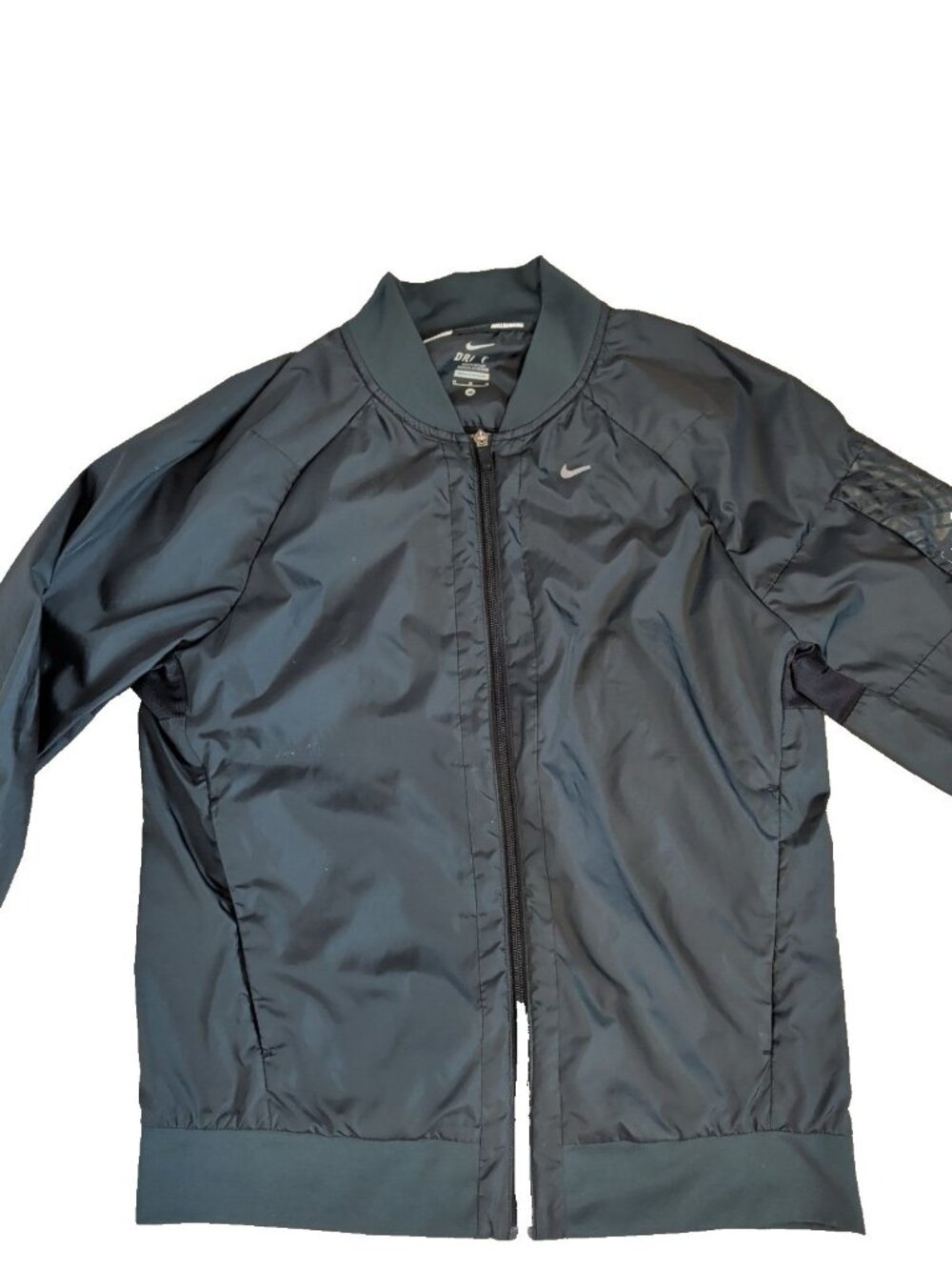 Nike Running Bomber Windbreaker Jacket Mens Black Sz Medium Drifit Outdoor - Picture 3 of 10